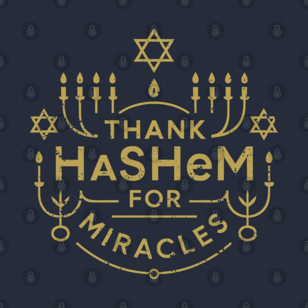 Thank Hashem for Miracles – Gold Menorah Badge by Thank HaShem