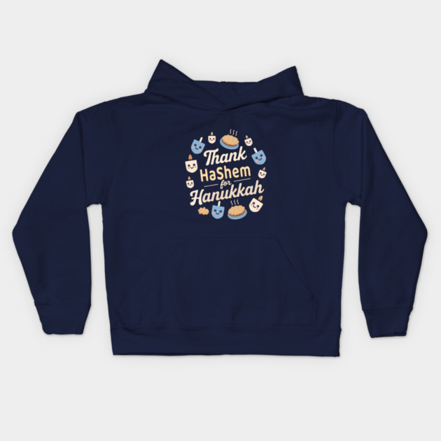 Thank Hashem for Hanukkah – Kawaii Pie & Candles Kids Hoodie by Thank HaShem