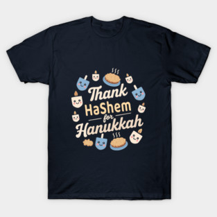 Thank Hashem for Hanukkah – Kawaii Pie & Candles T-Shirt