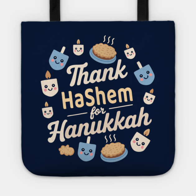 Thank Hashem for Hanukkah – Kawaii Pie & Candles Tote by Thank HaShem