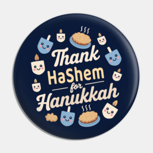 Thank Hashem for Hanukkah – Kawaii Pie & Candles Pin