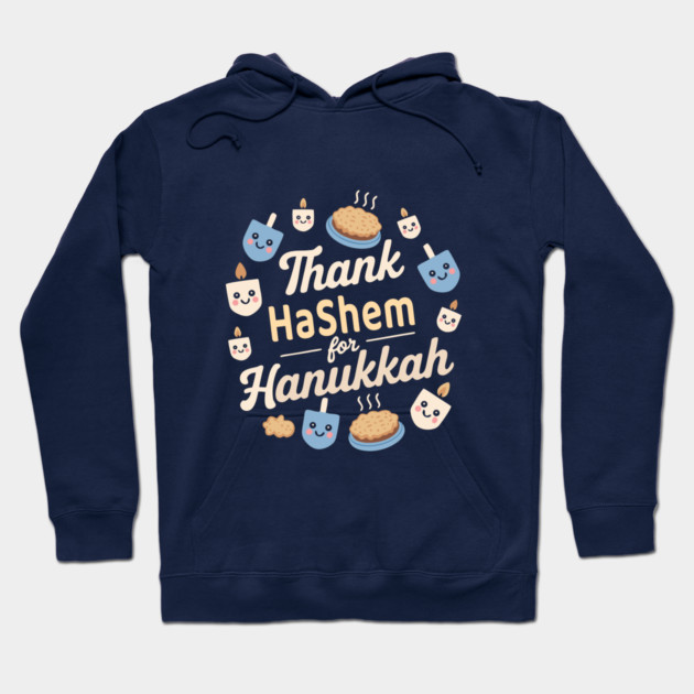 Thank Hashem for Hanukkah – Kawaii Pie & Candles Hoodie by Thank HaShem