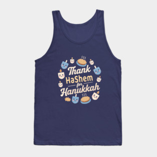 Thank Hashem for Hanukkah – Kawaii Pie & Candles Tank Top