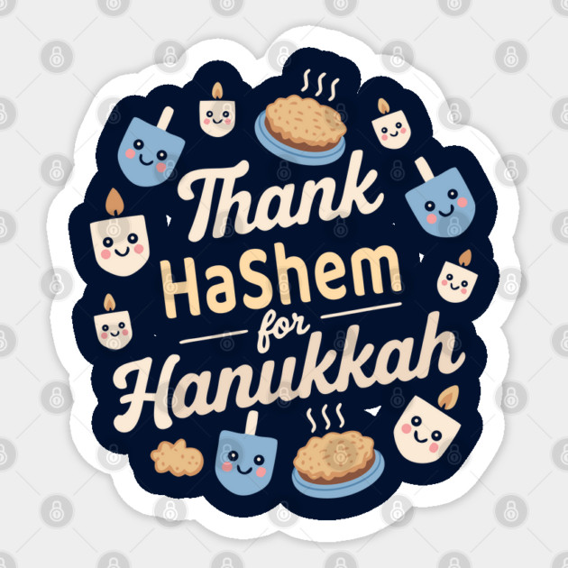 Thank Hashem for Hanukkah – Kawaii Pie & Candles Sticker by Thank HaShem