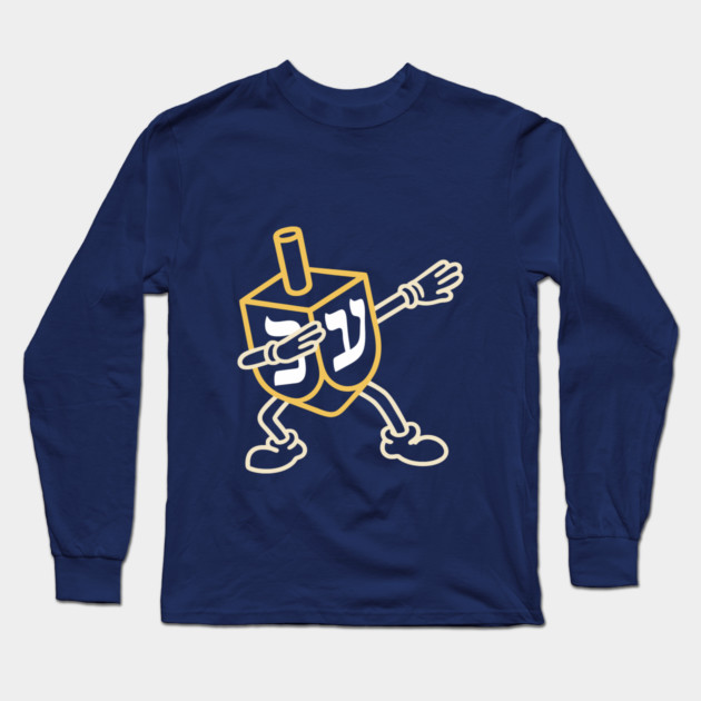 Jewish Dreidel Dab – Neon Knit Style Long Sleeve T-Shirt by Thank HaShem