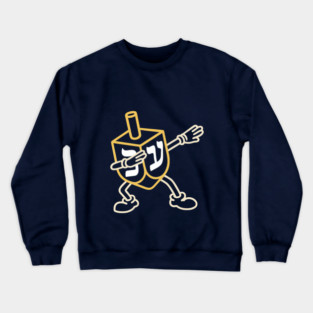 Jewish Dreidel Dab – Neon Knit Style Crewneck Sweatshirt