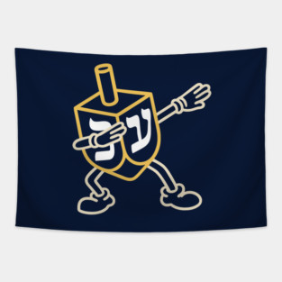 Jewish Dreidel Dab – Neon Knit Style Tapestry