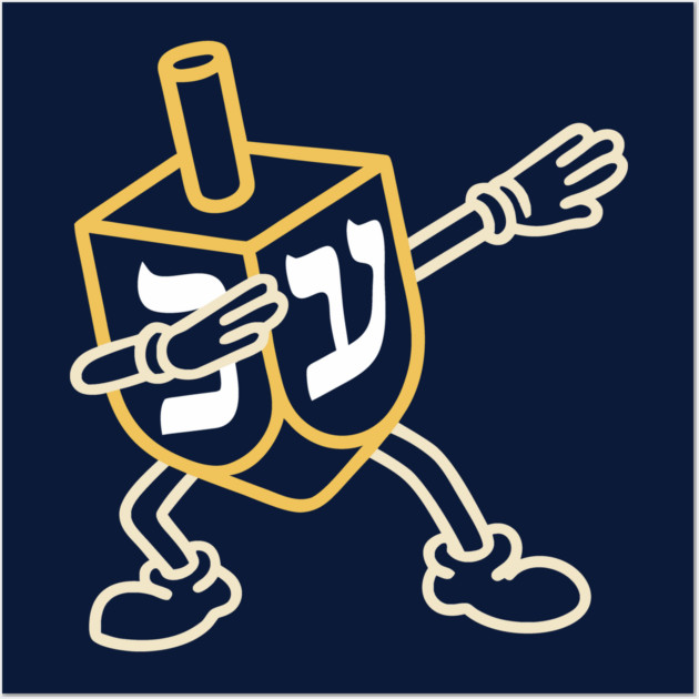 Jewish Dreidel Dab – Neon Knit Style Wall Art by Thank HaShem