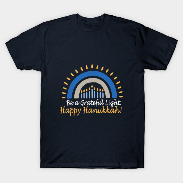 Be a Grateful Light – Modern Hanukkah Glow T-Shirt by Thank HaShem