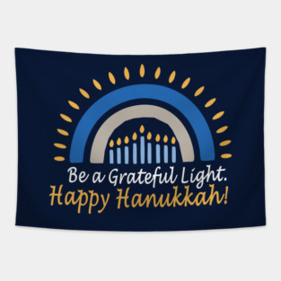 Be a Grateful Light – Modern Hanukkah Glow Tapestry