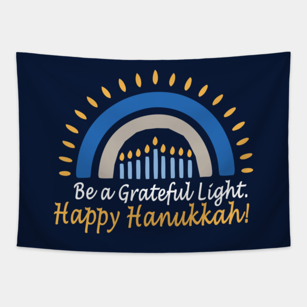Be a Grateful Light – Modern Hanukkah Glow Tapestry by Thank HaShem