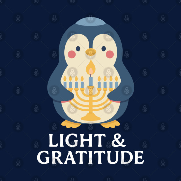 Light & Gratitude – Kawaii Menorah Penguin by Thank HaShem