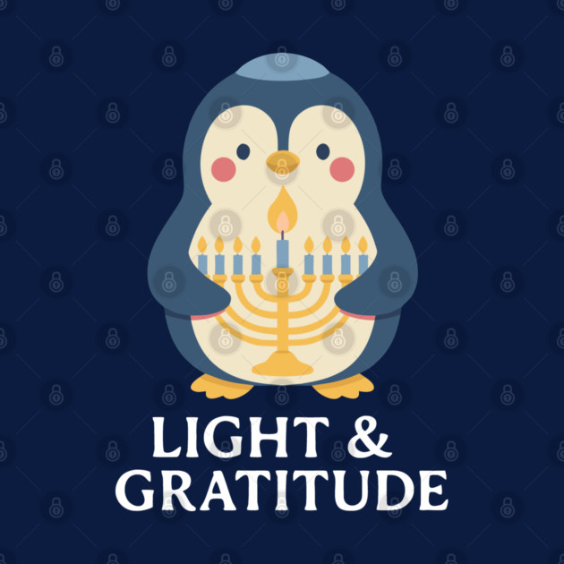 Light & Gratitude – Kawaii Menorah Penguin by Thank HaShem