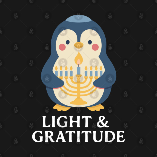 Light & Gratitude – Kawaii Menorah Penguin by Thank HaShem