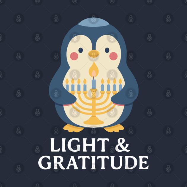 Light & Gratitude – Kawaii Menorah Penguin by Thank HaShem