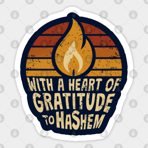 With a Heart of Gratitude to Hashem Sticker by Thank HaShem