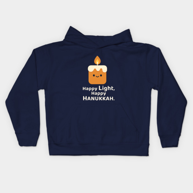 Happy Light, Happy Hanukkah – Kawaii Candle Kids Hoodie by Thank HaShem