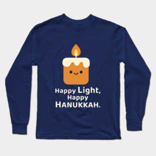 Happy Light, Happy Hanukkah – Kawaii Candle Long Sleeve T-Shirt