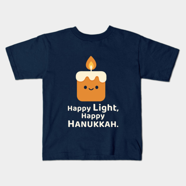 Happy Light, Happy Hanukkah – Kawaii Candle Kids T-Shirt by Thank HaShem