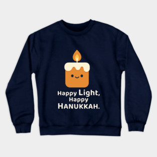 Happy Light, Happy Hanukkah – Kawaii Candle Crewneck Sweatshirt