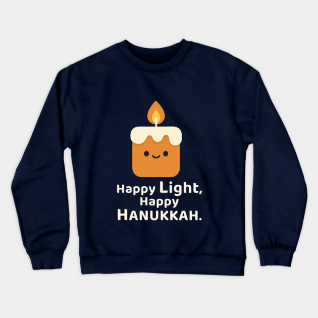 Happy Light, Happy Hanukkah – Kawaii Candle Crewneck Sweatshirt by Thank HaShem