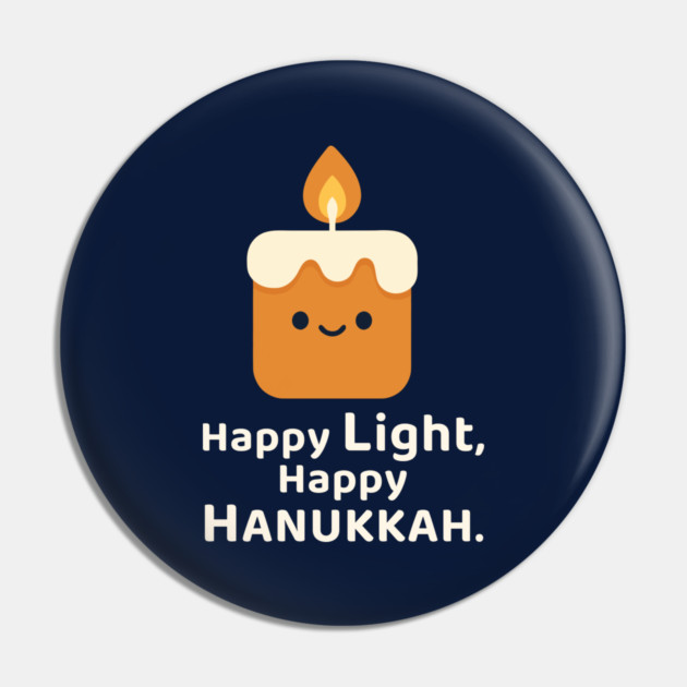 Happy Light, Happy Hanukkah – Kawaii Candle Pin by Thank HaShem