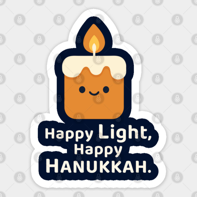 Happy Light, Happy Hanukkah – Kawaii Candle Sticker by Thank HaShem