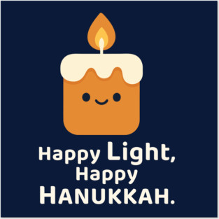 Happy Light, Happy Hanukkah – Kawaii Candle Posters and Art