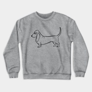 Standing Basset Hound Crewneck Sweatshirt