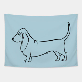 Standing Basset Hound Tapestry
