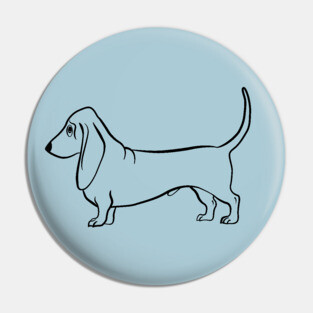 Standing Basset Hound Pin