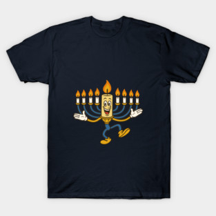 Dancing Menorah Candle – Vintage Cartoon Hanukkah T-Shirt