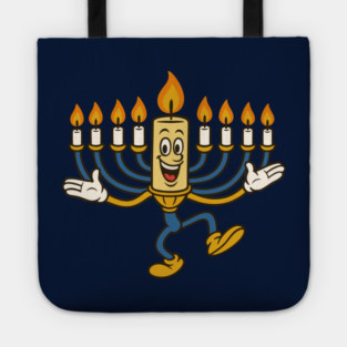 Dancing Menorah Candle – Vintage Cartoon Hanukkah Tote