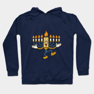 Dancing Menorah Candle – Vintage Cartoon Hanukkah Hoodie