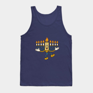 Dancing Menorah Candle – Vintage Cartoon Hanukkah Tank Top