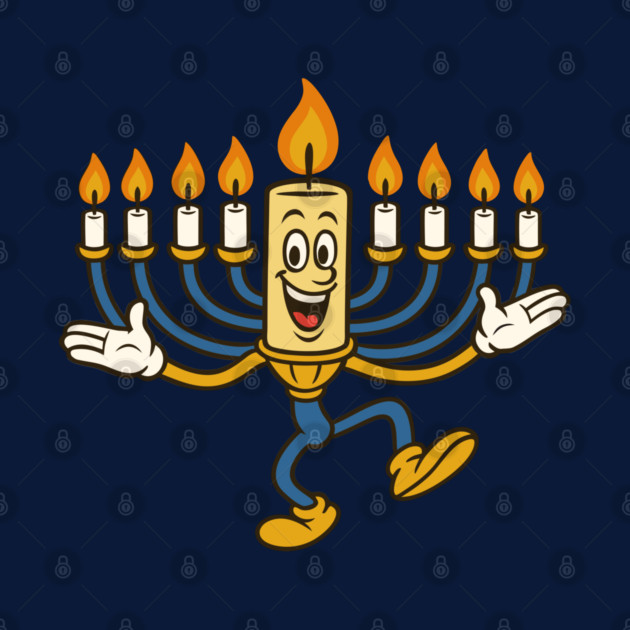 Dancing Menorah Candle – Vintage Cartoon Hanukkah by Thank HaShem