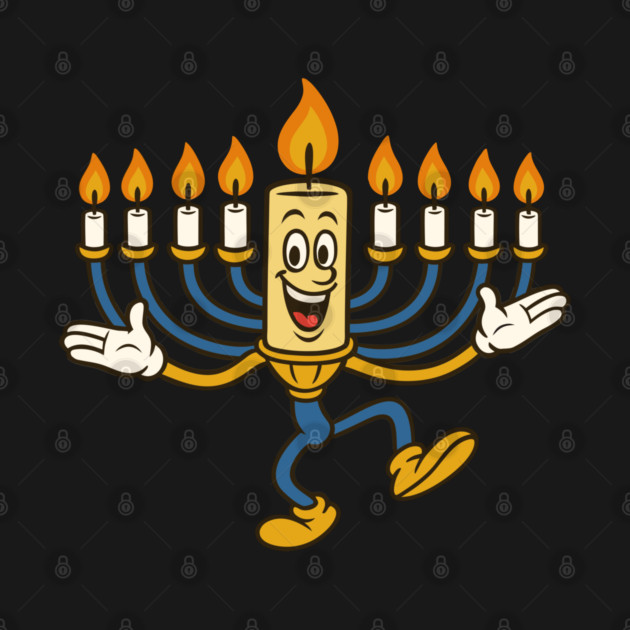 Dancing Menorah Candle – Vintage Cartoon Hanukkah by Thank HaShem