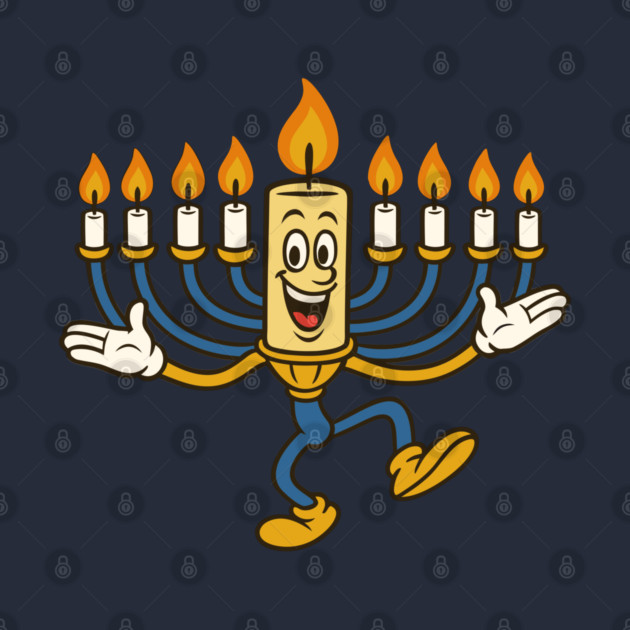 Dancing Menorah Candle – Vintage Cartoon Hanukkah by Thank HaShem
