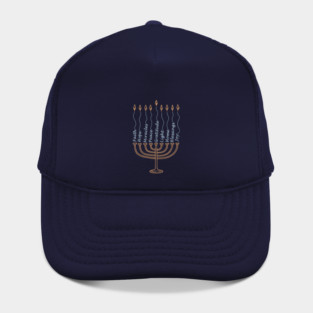 Gratitude Menorah – Hand-Drawn Typography Hat