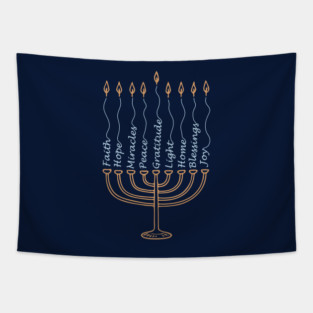 Gratitude Menorah – Hand-Drawn Typography Tapestry