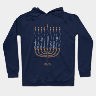 Gratitude Menorah – Hand-Drawn Typography Hoodie