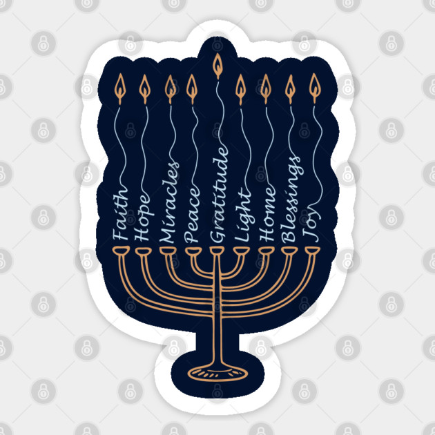 Gratitude Menorah – Hand-Drawn Typography Sticker by Thank HaShem