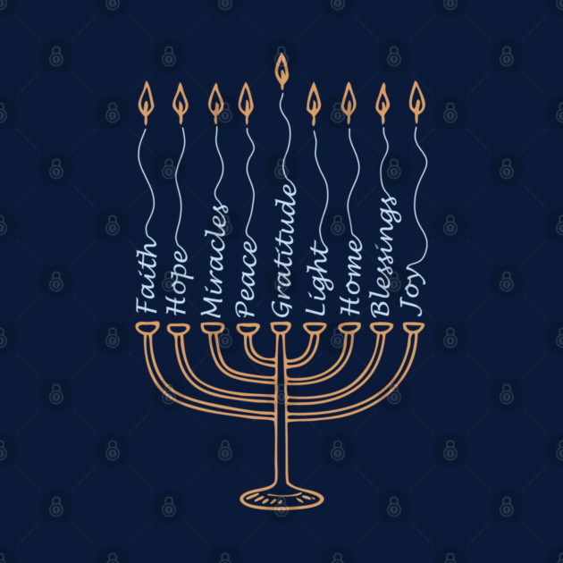 Gratitude Menorah – Hand-Drawn Typography by Thank HaShem