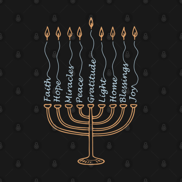 Gratitude Menorah – Hand-Drawn Typography by Thank HaShem