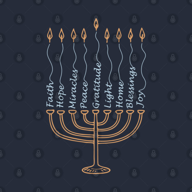 Gratitude Menorah – Hand-Drawn Typography by Thank HaShem