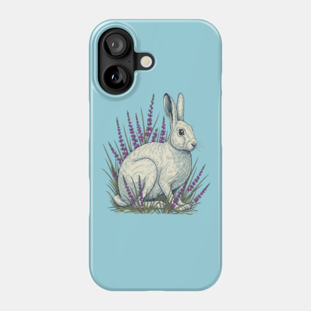 Mountain Hare with Soft Heather Sprigs Phone Case by BirdsnStuff
