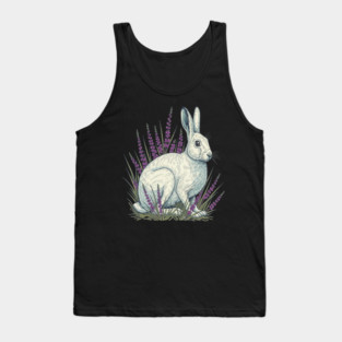 Mountain Hare with Soft Heather Sprigs Tank Top