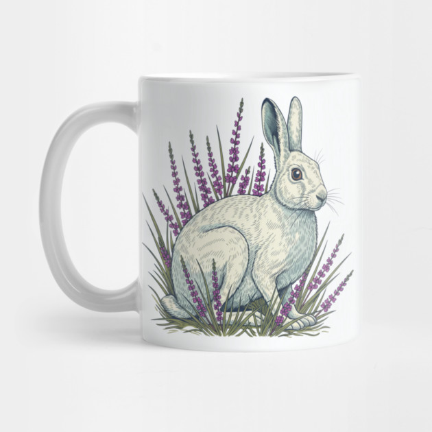 Mountain Hare with Soft Heather Sprigs by BirdsnStuff