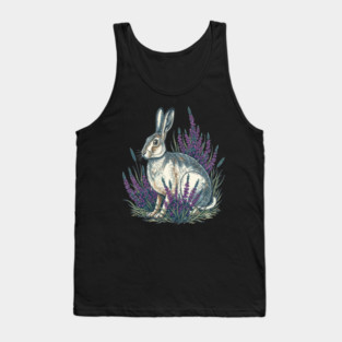 Mountain Hare with Purple Heather Meadow Tank Top