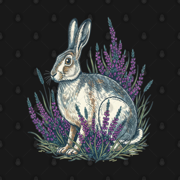 Mountain Hare with Purple Heather Meadow by BirdsnStuff